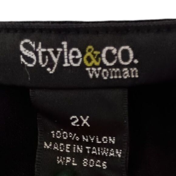 Style Co Sheer Mesh Overlay Top Plus Sz 1X Blouse Boho Abstract Dots Stretchy - Picture 10 of 16